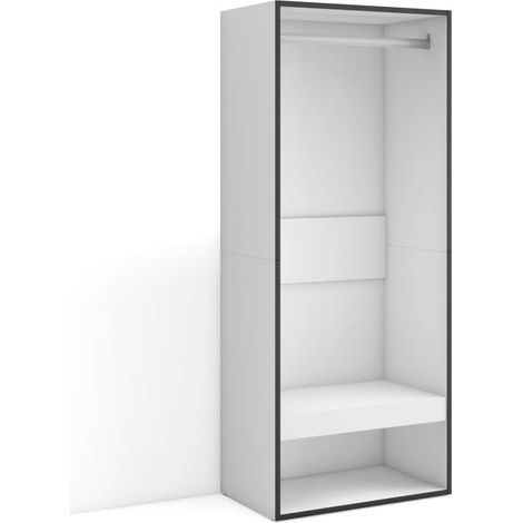 Armario de almacenamiento Casabermeja-01 de 60x145x35 cm con 1 balda, color blanco (1/4)