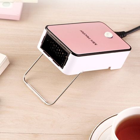Mini-Heizlüfter, tragbar, sicher und energiesparend für Zimmer, Büro oder Schreibtisch – Rosa