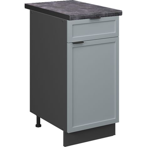Mobiletto base per cucina Fame-Line, Blu-grigio chiaro, 40 cm , PL Antracite, Vicco