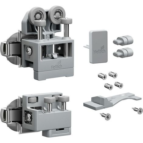 Hettich Set WLL PC, mittel, m. SA , links, grau (1/2)