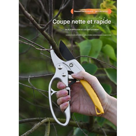 Sécateur industriel SK5, en acier inoxydable avec revêtement en téflon, idéal pour les arbres fruitiers, les fleurs et les bonsaïs. Permet de tailler des branches jusqu'à 20 mm de diamètre. (1/5)