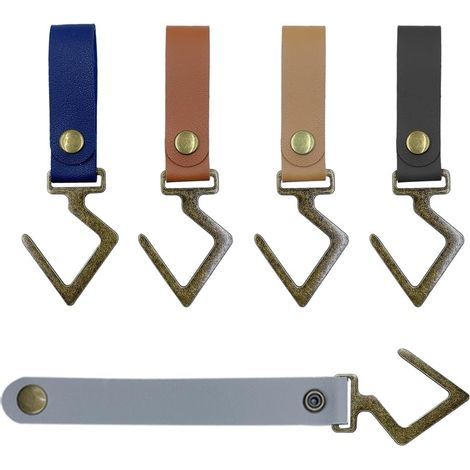 CCYKXA 5 Pcs S-Shaped Hooks, Multifunctional Leather Metal Triangle Hook, for Pots, Coat, Kitchen, Bathroom, Office, Backpack(5 Colors) (1/5)