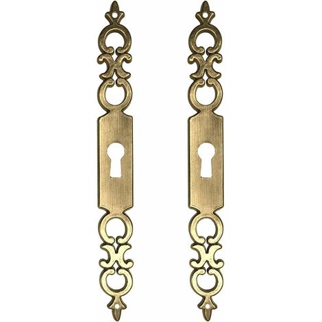 – Lot de 2 entrées de clé en laiton vieilli – Style rustique vintage pour meubles anciens – Métal de haute qualité – Dimensions standard (1/3)