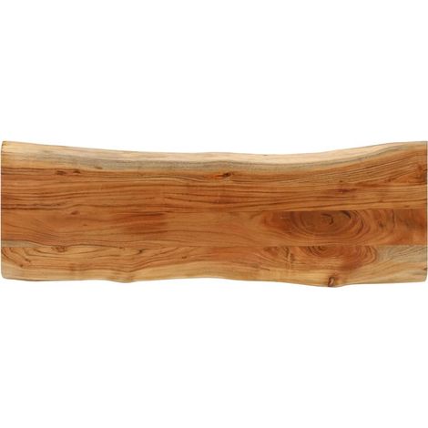 Tischplatte 120x40x3,8cm Rechteckig Massivholz Akazie Baumkante