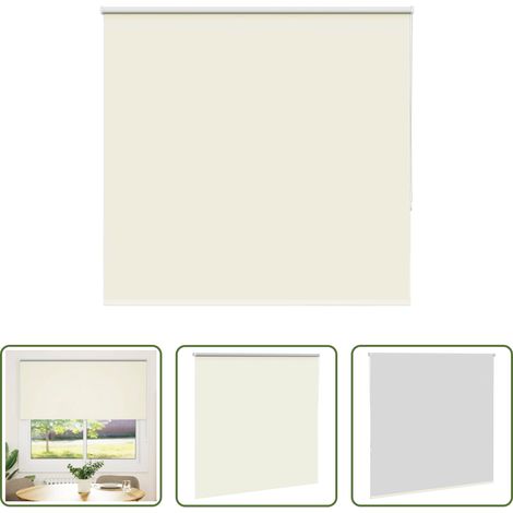 vidaXL Lichtschutz - Verdunkelungsrollo Cremeweiß 150x175cm Stoffbreite 146,6cm (1/5)
