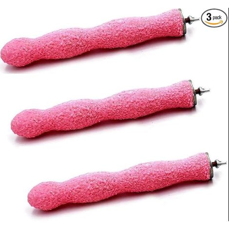 Sanding Rods for Birds Parrot Claw Beak Grinding Nail Bird Cage Sleeping Place Sandpaper Wand (Pink) (1/5)