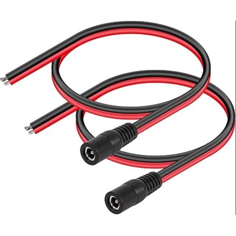 DC5525 Power Pigtails Cable 1 FT 14AWG 5.5mm x 2.5 mm DC Female Bare Wire Open End Power Wire DC Supply Repair Cable for CCTV Security Camera LED Strip Light Etc (1/5)