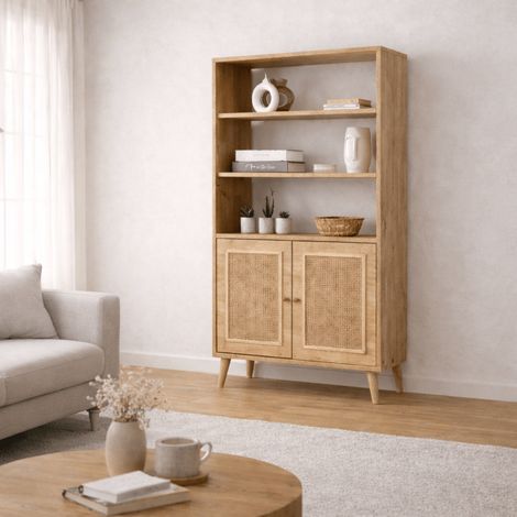 Bücherregal Jut Eiche Buchenholz 40x110x90 cm