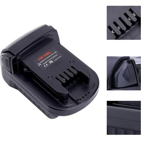 Adaptateur Compatible pour Batterie 20 V Max pour Remplacement pour Batterie 18 V Adaptateur DW18ML Noir 1 x Adaptateur (1/5)