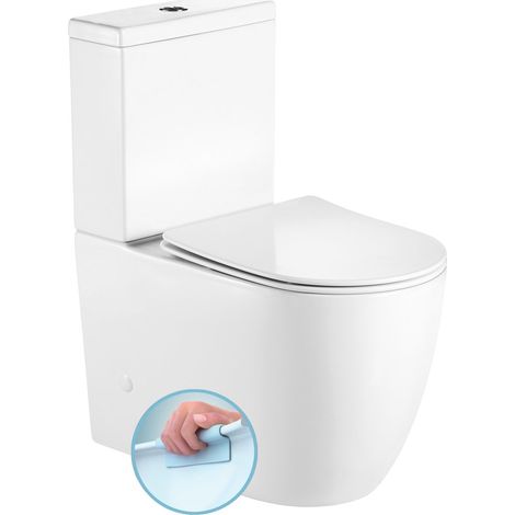 Toilettes rapprochées INFINITY RIMLESS, siphon en S/siphon en P, blanc (1/4)