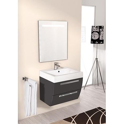 Ensemble de meubles de salle de bains ENNA série MAB anthracite brillant largeur 600mm (1/5)
