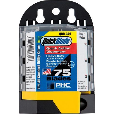 Distributeur arrondi à lame trapézoïdale de sécurité de 75 pièces. PACIFIC HANDY CUTTER (1/4)