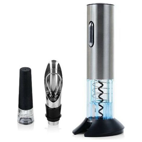 Tire-bouchon électrique rechargeable en acier inoxydable – Ouvre-bouteille avec port USB – Indicateur LED – Décapsuleur avec bouchon sous vide (1/5)