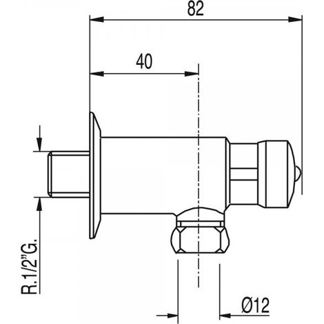 TEMPO-TRES 112200 Grifo de urinario entrada posterior, rosca macho 1/2" G - ref: 112200 (1/2)