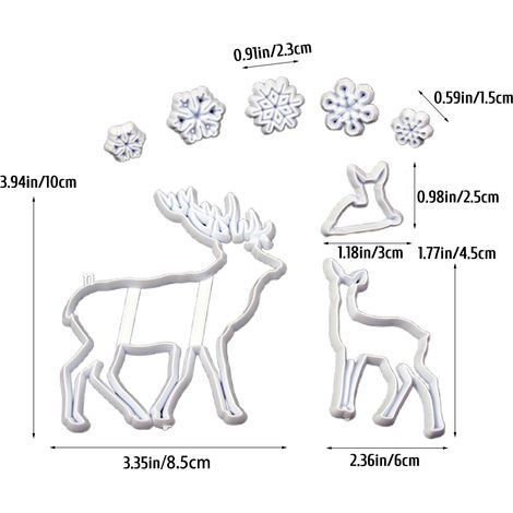Moule à biscuits de Noël - Motifs sapin, Père Noël, flocons de neige, bonhommes de neige et rennes - Plaque de cuisson pour bonbons, puddings, gelées, gâteaux et savons (1/5)