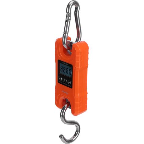 Tragbare elektronische Waage mit orangefarbener LED, digitale Hängewaage, Mini-Wägegerät 50 kg/110 lb (1/5)