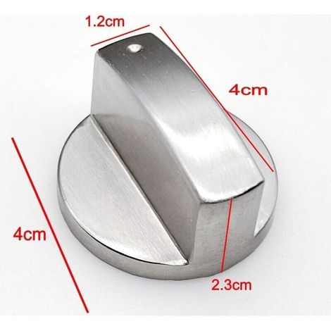 Bardusch - Set di 4 pomelli di ricambio in metallo argentato, 6 mm, per fornelli a gas, pomelli rotanti (1/3)