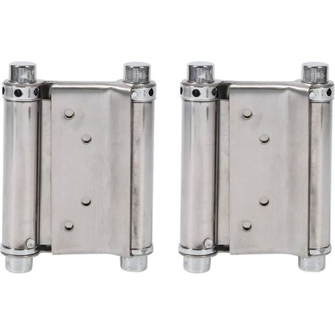 2Pcs Charnières À Ressort Double Action en Acier Inox Charnières de Porte de Saloon Gond Porte Battante, Capacité de Charge Jusqu'à 15 Kg (1/4)