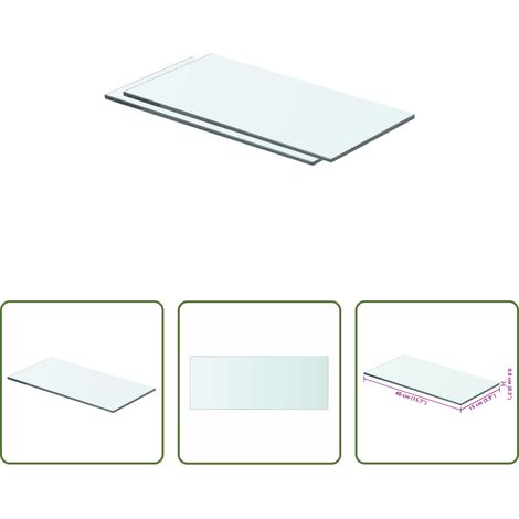 Wandregal - Regalböden 2 Stk. Glas Transparent 40x15 cm (1/5)