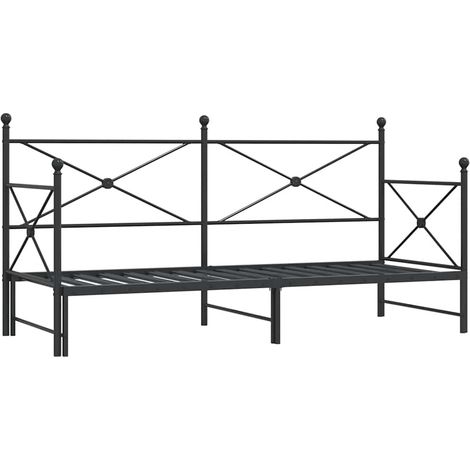 Maison Exclusive - Lit de jour et lit gigogne sans matelas noir 90x190 cm acier