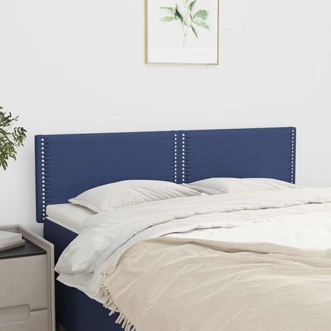 vidaXL Cabeceros tela azul 144x5x78/88 cm (1/5)