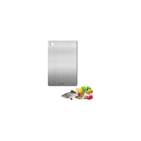 Planche à découper en titane - En acier inoxydable - Double face - Qualité alimentaire - Facile à nettoyer et exempte d'impuretés - 29 x 20 cm