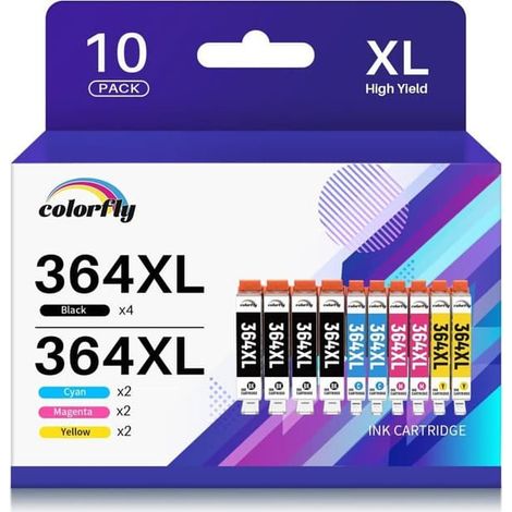 Cartouches d'encre compatibles 364XL pour imprimantes HP Photosmart 5510, 5520, 5524, 6510, 6520, 7510, 7520 et Officejet 4620 (1/5)