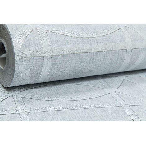 Arthouse Light Grey Silver Geometric Foil Shimmer Metallic Feature Wallpaper (1/4)