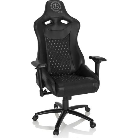 Chaise de Gaming / Chaise de bureau GAMEBREAKER SX 04 Tissu / Similicuir Noir hjh OFFICE (1/5)