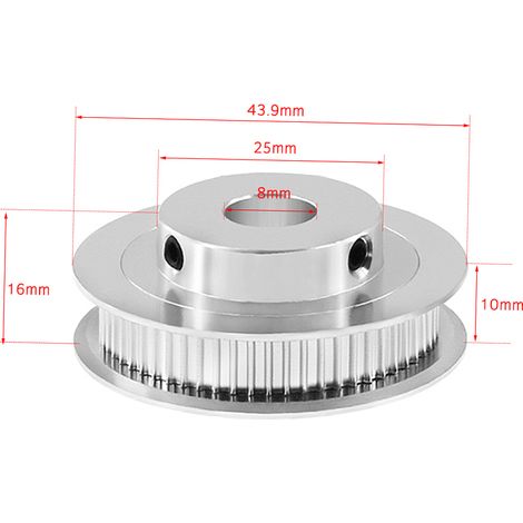 Poulie de distribution GT2 en aluminium, 60 dents (60T), alésage de 8 mm, roue synchrone pour imprimante 3D de 6 mm de largeur, courroie de distribution GT2 (1/2)