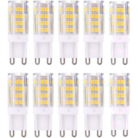 G9 LED-Lampen, warmweiß (3000 K), 5 W, entspricht 40 W Halogenlampen, 420 Lumen, nicht dimmbar, 10er-Packung