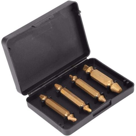 Brocas 4 Uds S2 titanio perno roto tornillo removedor de daños Extractor taladro fácil Extractor de tornillo trasero 1 2 3 4 (1/5)