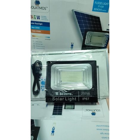 NUOVO FARO 200W CON PANNELLO SOLARE LED CREPUSCOLARE 6500k ALTA LUMINOSITA IP67 (1/2)