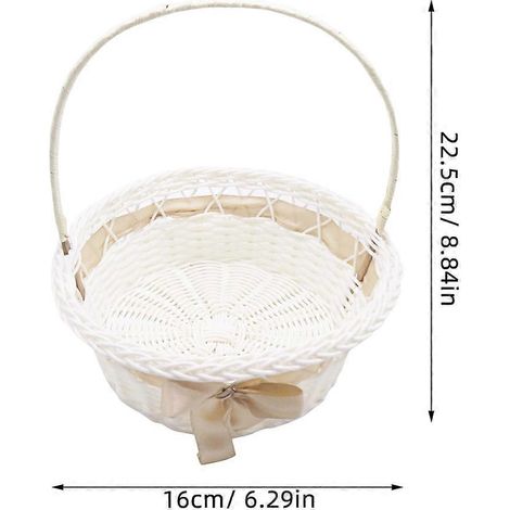Panier à fleurs avec anse, panier de rangement, panier vide, panier de Pâques, panier de demoiselle d'honneur (1/3)