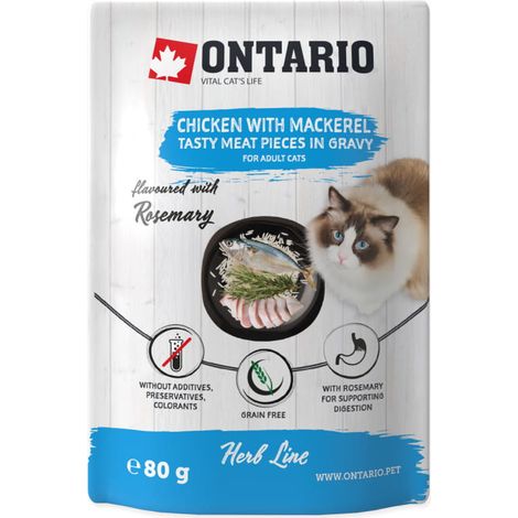 Ontario CAT Herb Huhn, Makrele, Reis, Rosmarin in Sauce 80g