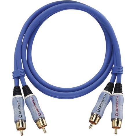 Cinch Audio Anschlusskabel [2x Cinch-Stecker - 2x Cinch-Stecker] 0.50 m Blau vergoldete Steckkontakt