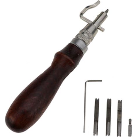Outils de rainurage 7 en 1 pour cuir, biseauteur professionnel et kit de rainurage de couture, outils de coupe pour la sculpture du cuir pour les créations artistiques en cuir (1/5)