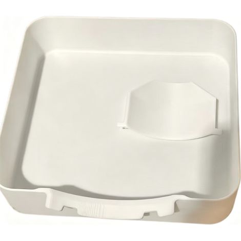 bac de reception pour lave linge renforce et sureleve pour lave linge a chargement frontal et top accessoire anti fuite eau (1 bac 17.817.85cm,1 deflecteur universel,lot de 2 pieces) (1/5)