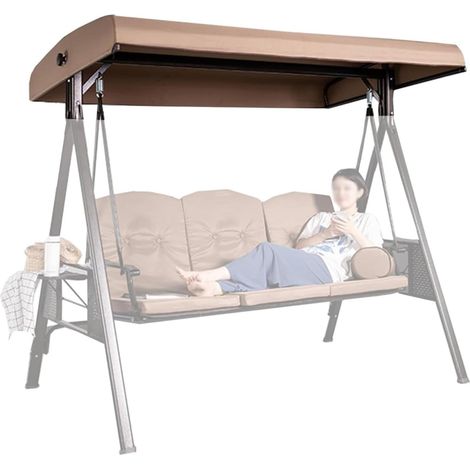 Housse de rechange pour balançoire, housse imperméable pour balançoire d'extérieur 2 ou 3 places, auvent pour balançoire de porche, auvent pour balançoire de jardin (Dimensions : 2 places : 158 x 118 (1/5)