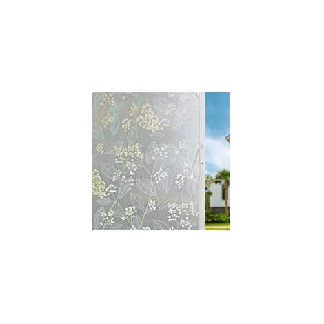 Film Fenêtre AntiRegard 30x200cm, Motif Fleurs, Film Electrostatique Dépoli, Décoratif et AntiUV pour Maison & Bureau (1/5)