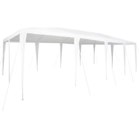 Tente de fête Blanc 800 x 400 x 266 cm Polyéthylène et acier (1/5)