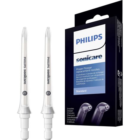 Philips Embout pour hydropulseur HX3042/00 Sonicare F1 Standard Pour l'hygiène bucco-dentaire 2 têtes Blanc (1/4)