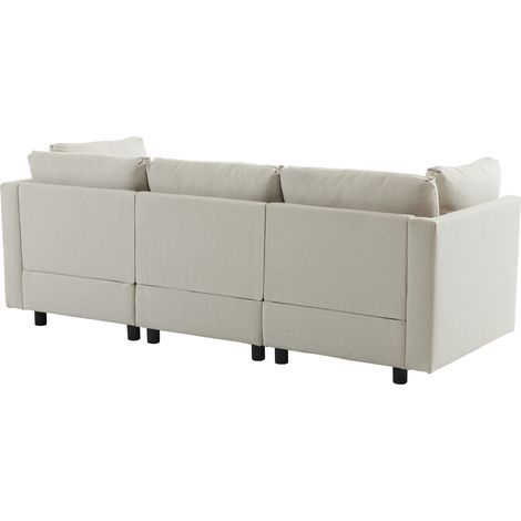Canapé d’angle en L avec pouf, canapé trois places, canapé de salon, mobilier rembourré au design moderne, vidéo disponible (1/5)