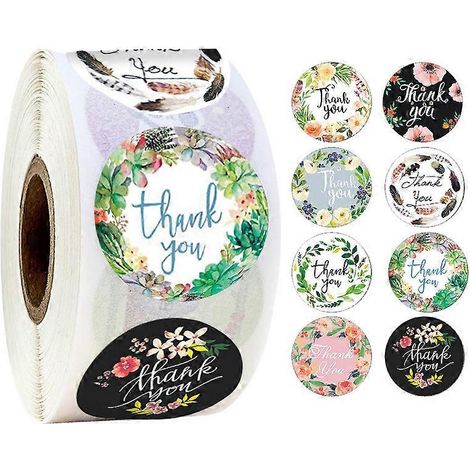 Étiquettes adhésives rondes, étiquettes autocollantes, étiquettes autocollantes, étiquettes pour pots, rouleau d'autocollants ronds pour cadeaux souvenirs de fête (B) (1/4)