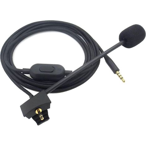 Schwarzes Mikrofonkabel-Verlängerungskabel, 2 m lang, für QC35II Gaming-Headsets