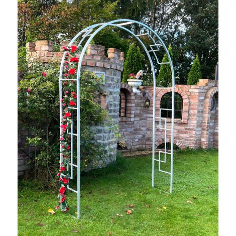 DanDiBo Rosenbogen aus Metall Stabil Verzinkt 150 cm Breit Rankbogen 96524 Gartenbogen Torbogen Rundbogen Pflanzbogen Massiv Feuerverzinkt Garten Wetterfest Volleisen (1/5)