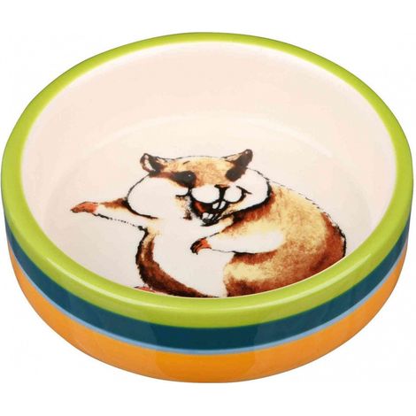 Bowl, comic-hamster, ceramic, 80 ml/ø 8 cm, multi coloured/cream