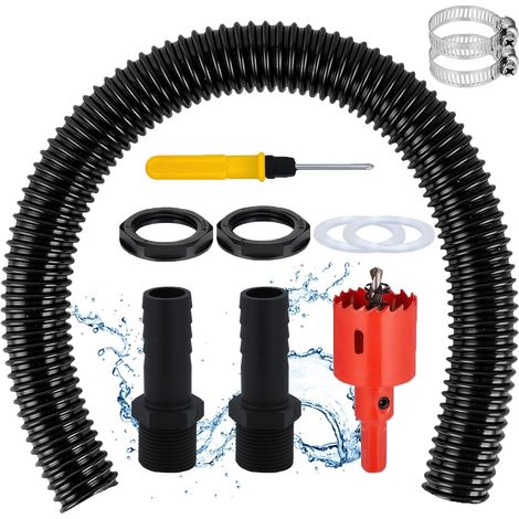 Kit de raccordement pour récupérateur d'eau de Pluie, kit de Fixation pour récupérateur d'eau de Pluie, raccord pour récupérateur d'eau de Pluie de 1 Pouce (1/5)