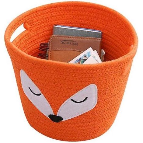 Panier de rangement pour jouets d'enfants, 29 x 25 cm, compatible avec les paniers Kallax, orange, pour chambre d'enfant (1/5)