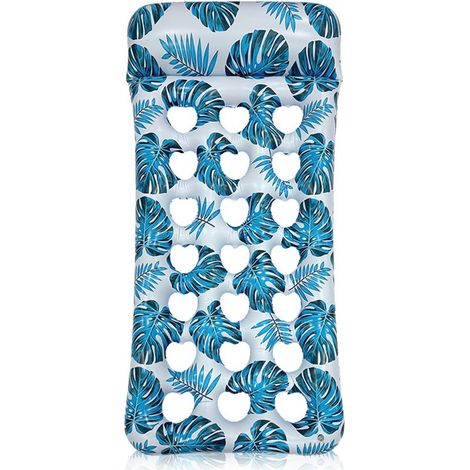 Hamac flottant pour piscine, hamac flottant avec oreiller, lit flottant gonflable 4 en 1, hamac flottant portatif, bleu (1/5)